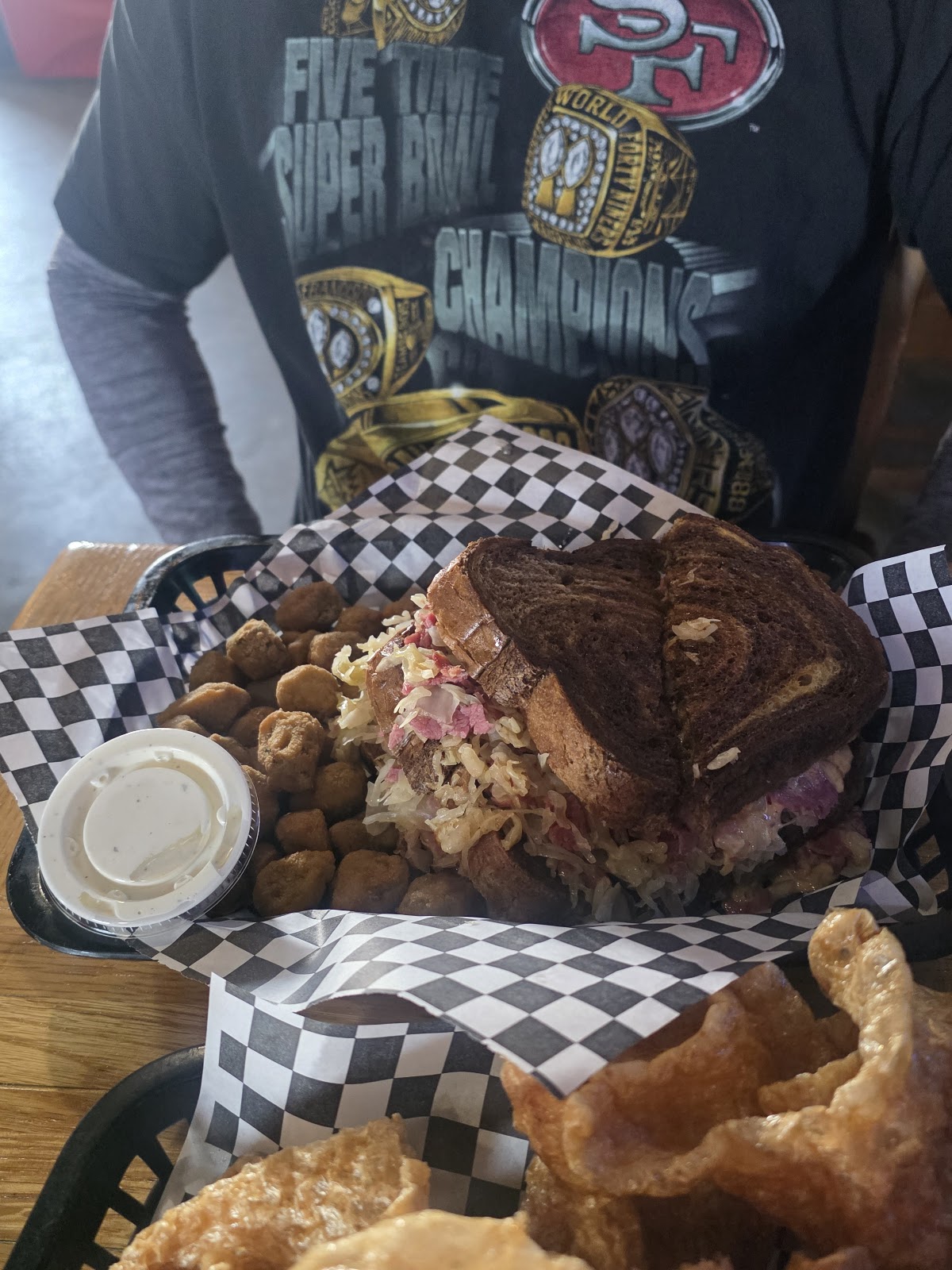 Overstuffed sandwich from the grill